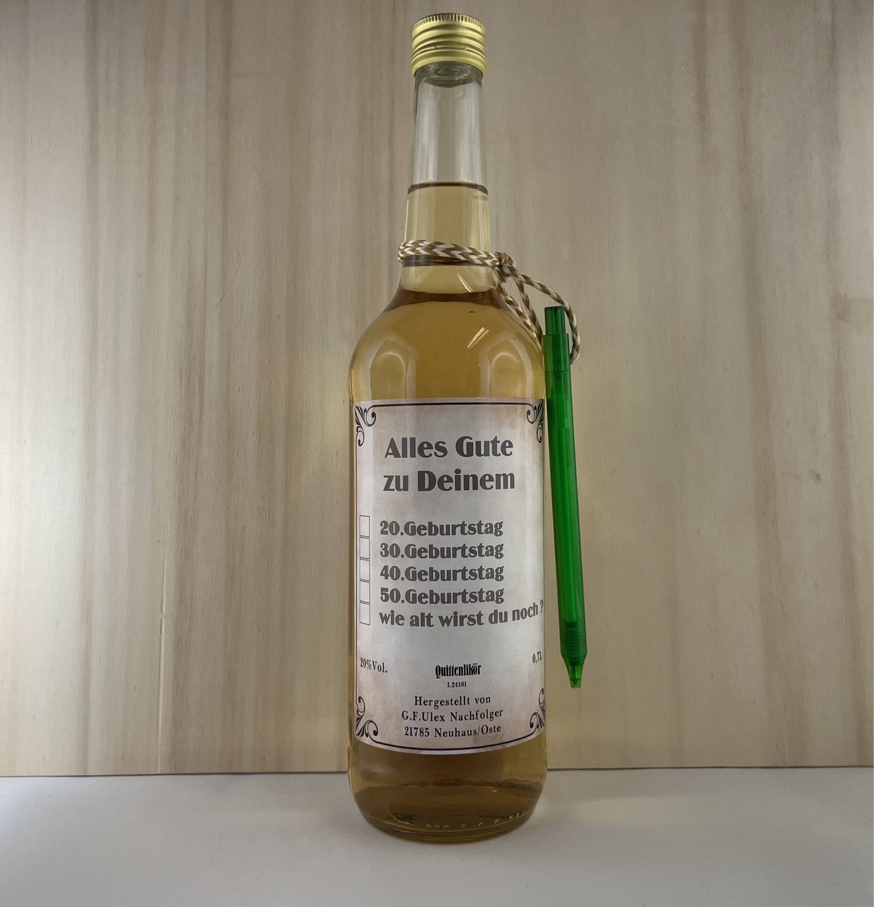 IMG_3747 Alles Gute zu Deinem ...Geburtstag Spass Quittenlikör 20%Vol. 700ml