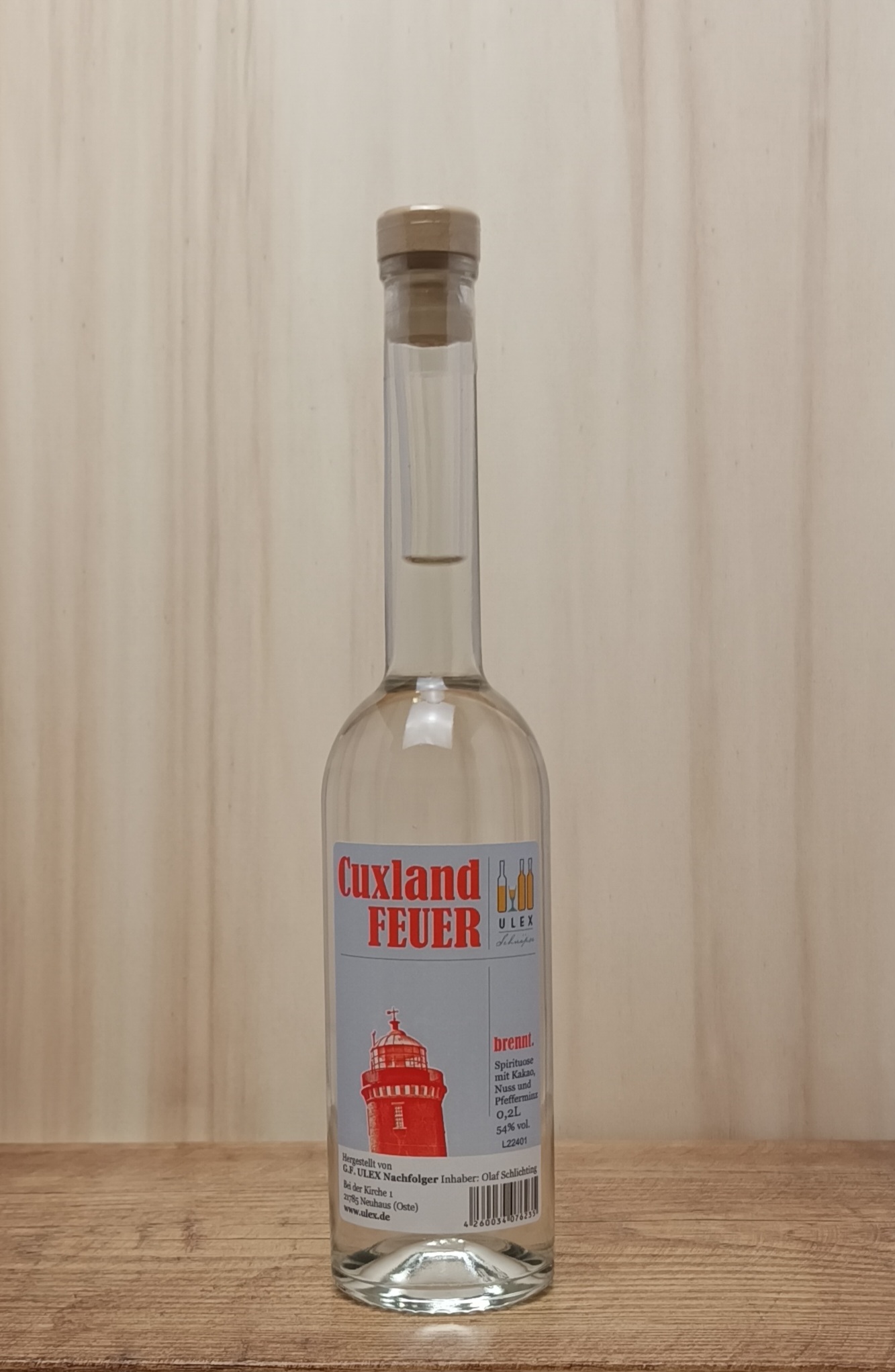 Feuer-0-2L Cuxland  Feuer Spirituose 54%Vol. 0,7L