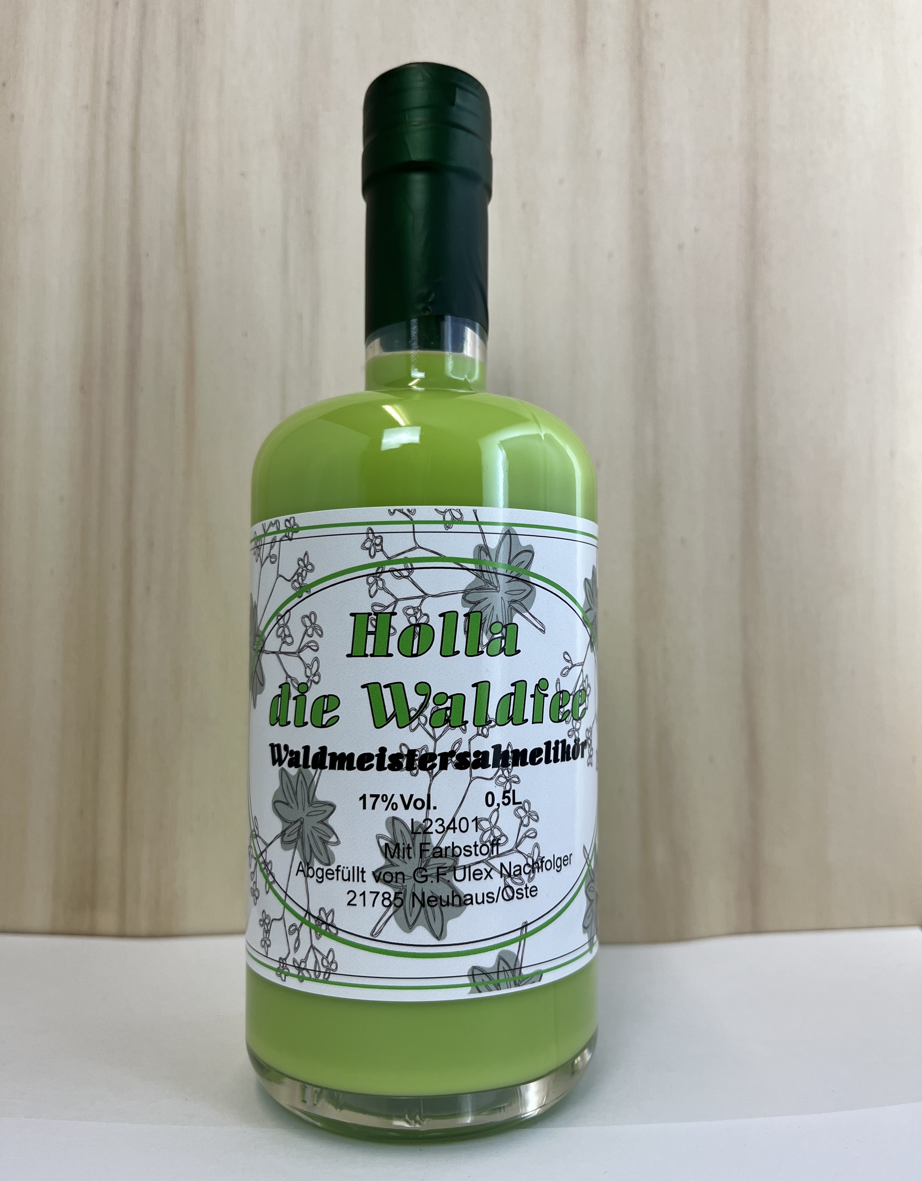 Holla, die Waldfee Waldmeistersahnelikör 17%Vol. Holla, die Waldfee Waldmeistersahnelikör 17%Vol.
