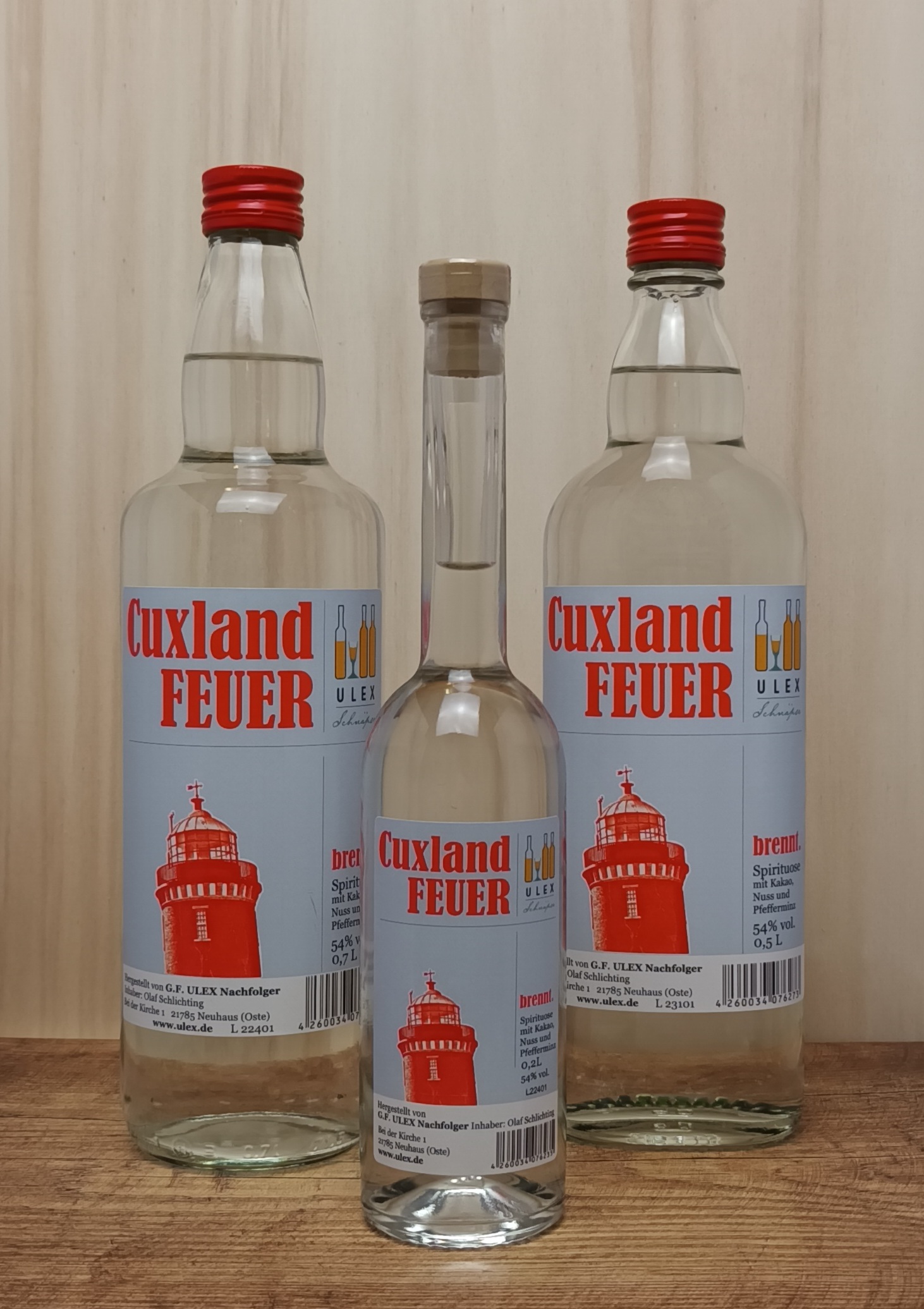 Cuxland o. Neuwerker Feuer Spirituose 54%Vol. (Etikett auswählbar)