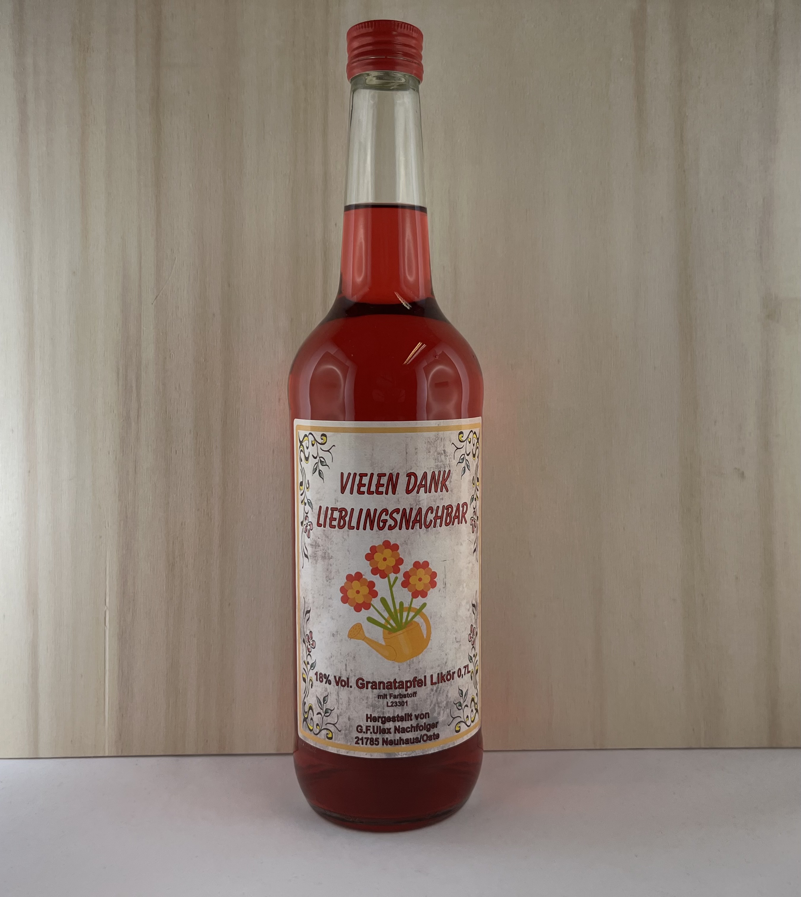 Vielen Dank Lieblingsnachbar Granatapfellikör 18%Vol. 700ml