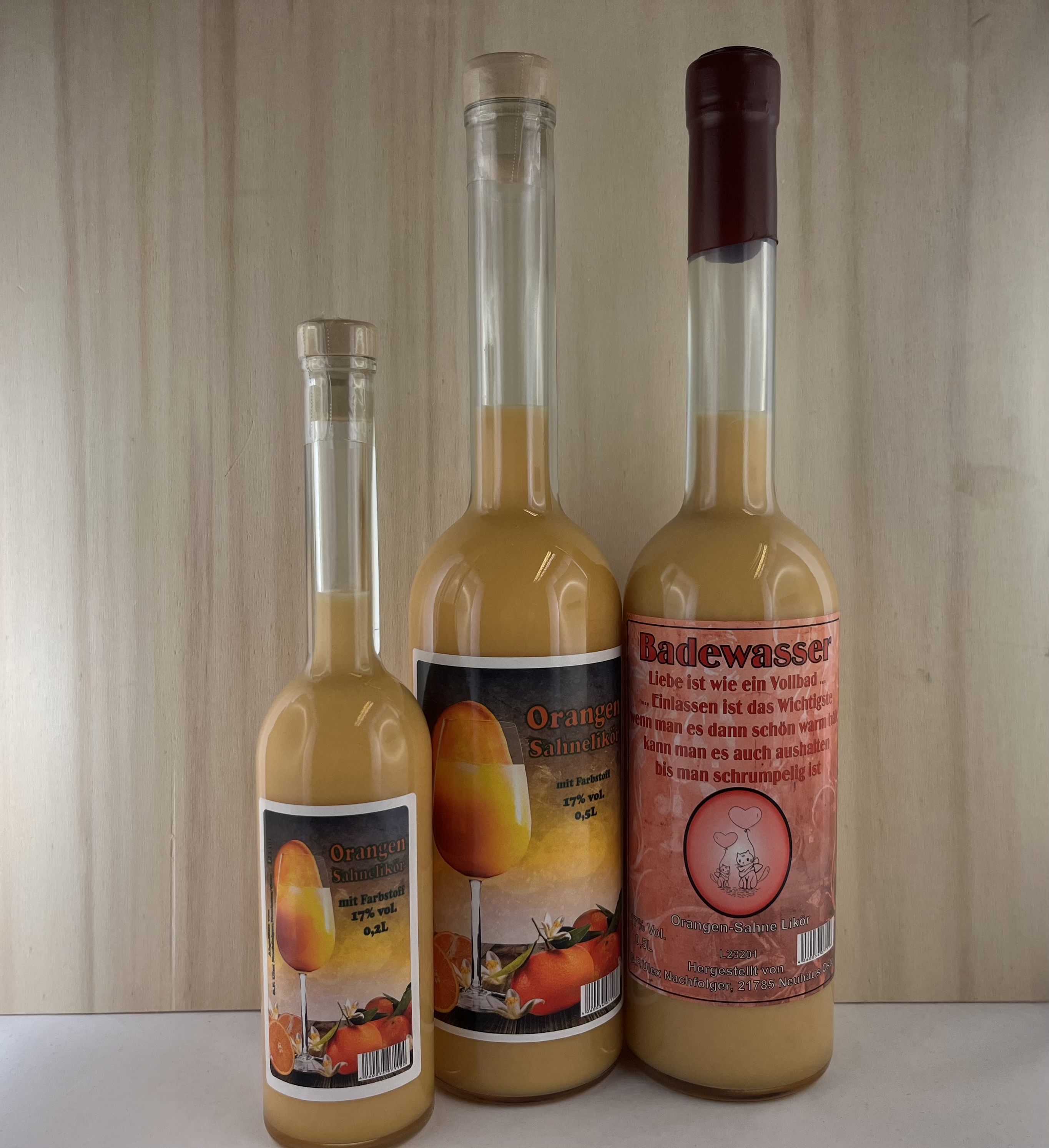 IMG_4029 Hochzeit/Liebe Badewasser Orangensahnelikör 17%Vol. 500ml
