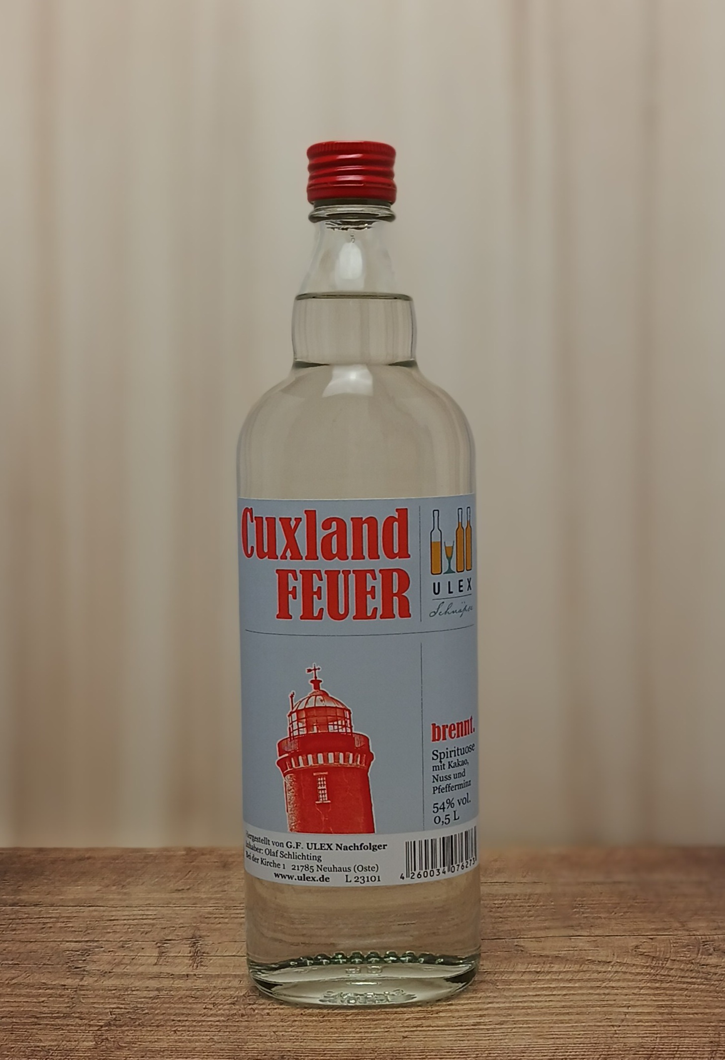 Feuer-0-5L Cuxland  Feuer Spirituose 54%Vol. 0,7L